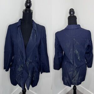 McGinn Knightsbridge Blue Sheer Front Open Cardigan (sz 36)